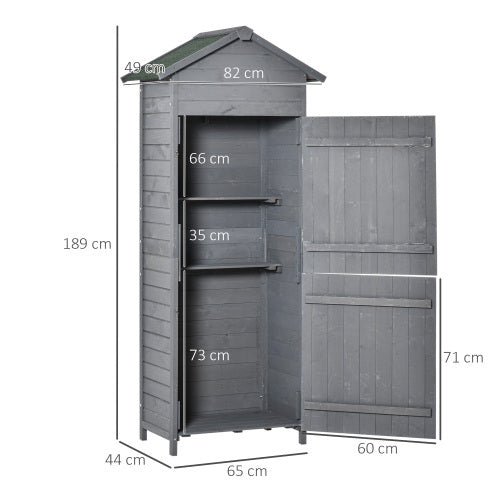 Wooden Garden Storage Shed – Outdoor Utility Cabinet with 3 Shelves