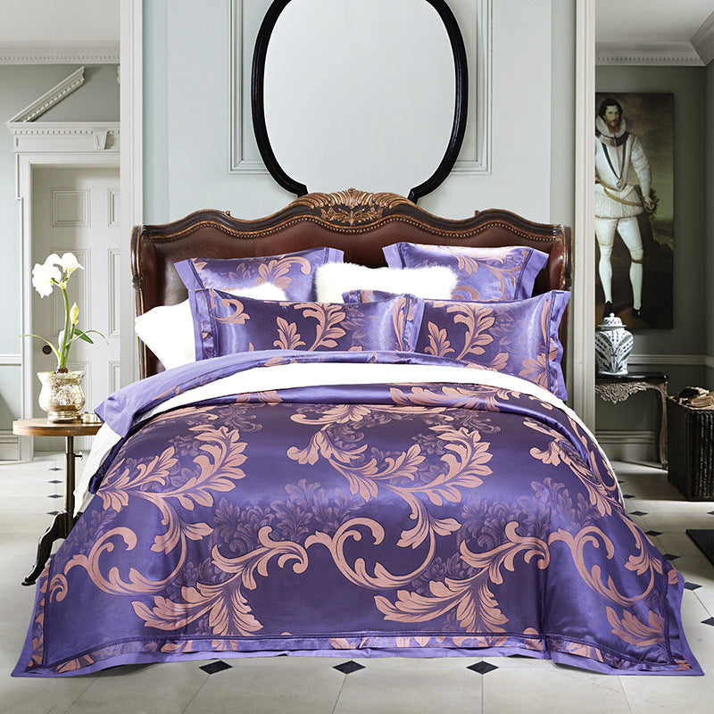 HOMCOM four-piece home textiles and bedding set with pillows, duvet covers, and sheets in neutral fabric design.