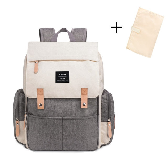 eprolo large capacity diaper bag backpack for moms and dads, solid stroller organizer bag with multiple compartments for baby care