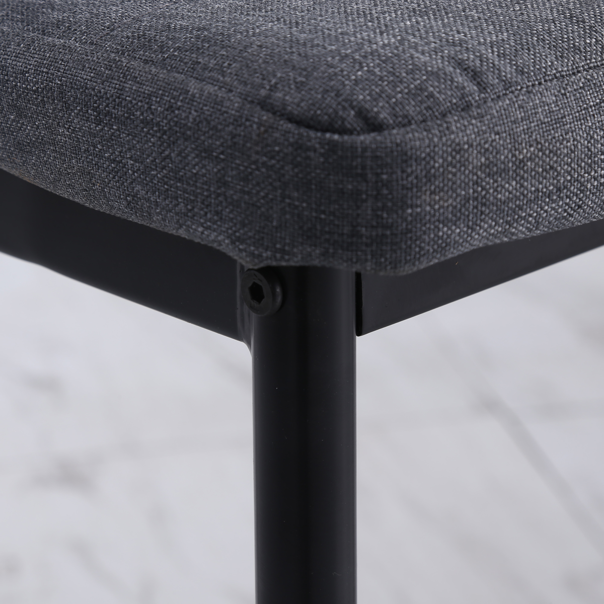 High Back Dining Chairs Upholstered Linen-Touch Fabric Accent Chairs Set of 4