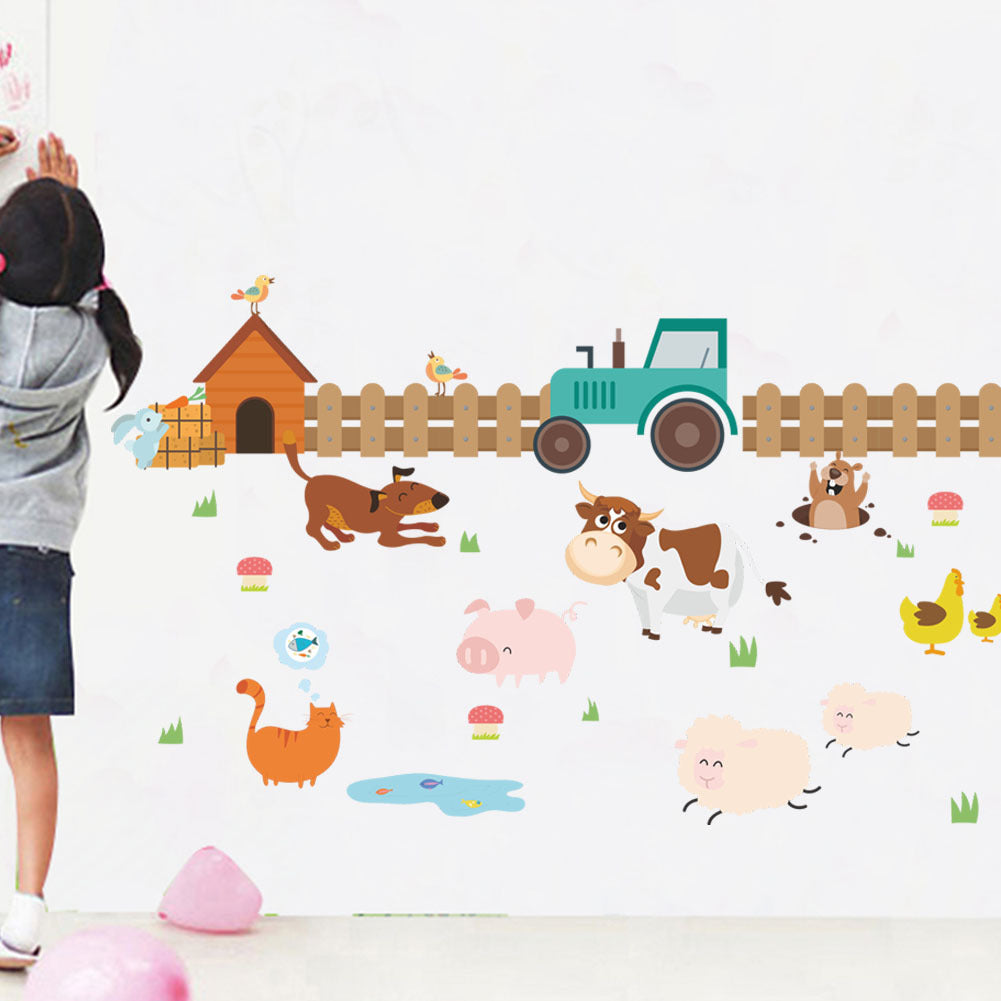New Cow Farm Children's Room Kindergarten Bedroom Living Room Background Wall Decorative Skirting Line Wall Sticker ZY228