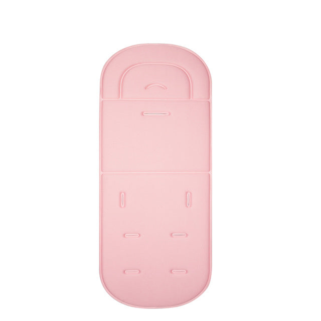 Red baby stroller seat cushion by eprolo, soft pushchair pad with padding for comfort and support in a stroller seat.