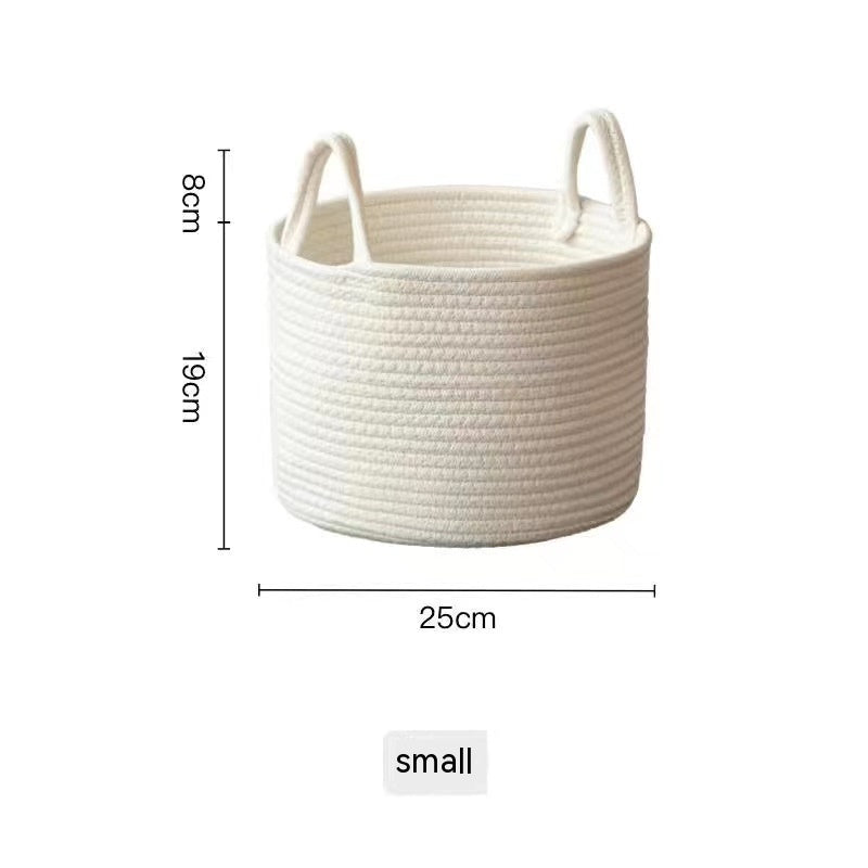 Jute Hand-Woven Cotton Basket – Natural Home Storage Decor