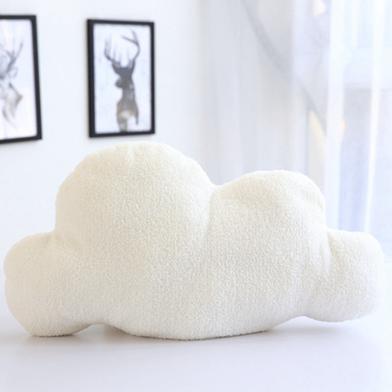 Gray and white cloud-shaped plush pillow cushion by HOMCOM, perfect for baby room decor and cozy gift for girls.
