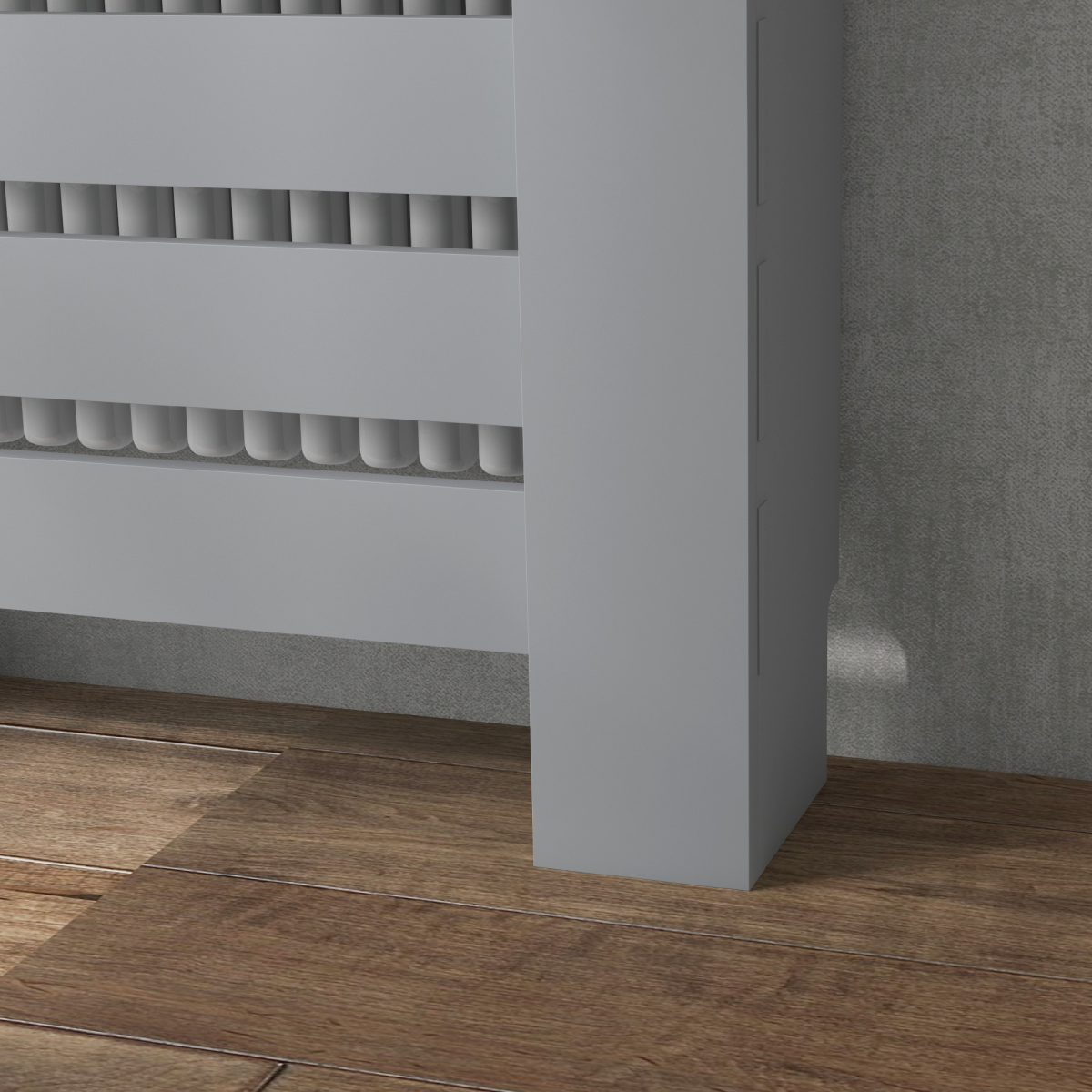 HOMCOM radiator cover with drawer, 78cm wide, horizontal slat design, wooden cabinet for radiator concealment and storage.