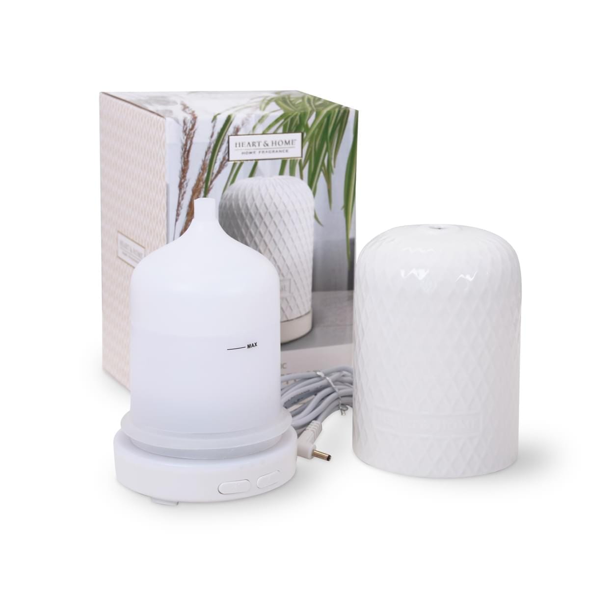 Electric Aroma Diffuser - Textured Design USB LED Light and Dual Mist Settings