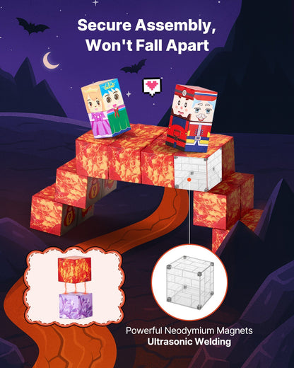 Magnetic Building Blocks 150-Piece Dark Castle Set – STEM Montessori Construction Toy