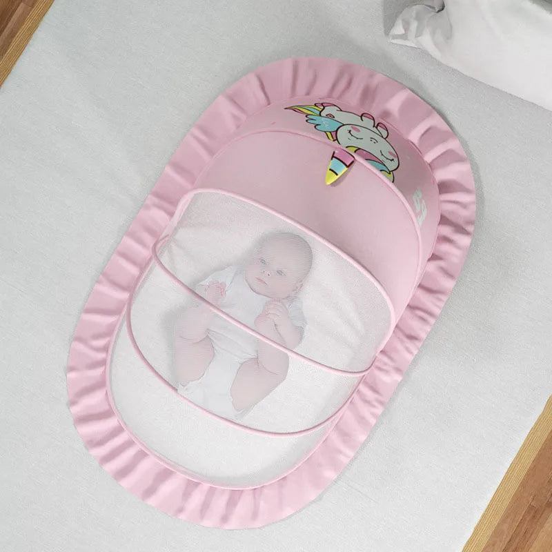 Foldable baby crib mosquito net from eprolo, full cover design with mesh fabric to protect infants from insects.