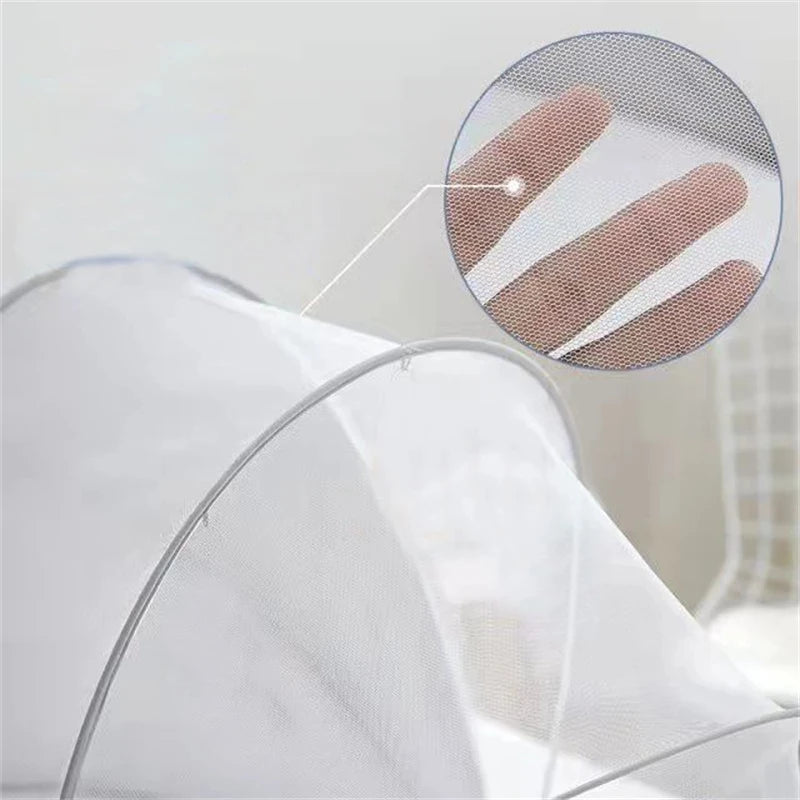 Foldable eprolo baby crib mosquito net with full cover, lightweight and breathable protection for infants.