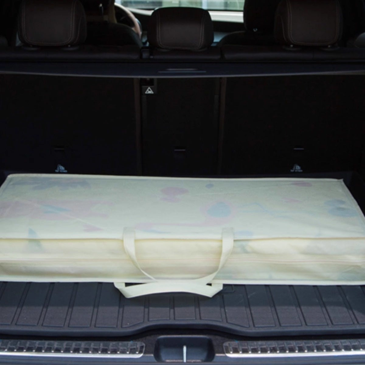 HOMCOM foldable baby crib side mat for living room protection, soft padded surface with safety edges for infants.