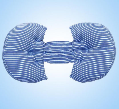 Eprolo U-shaped pregnancy pillow providing full body maternity support, shown in a cozy bedroom setting.