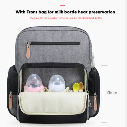 Eprolo large capacity diaper bag backpack for moms and dads, stylish stroller organizer with multiple compartments for baby care.