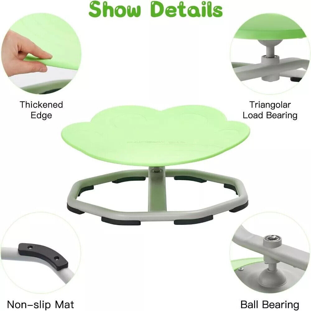 HOMCOM 360° Sit and Spin sensory swivel seat for kids, wobble spinning toy chair with colorful design and sturdy base.