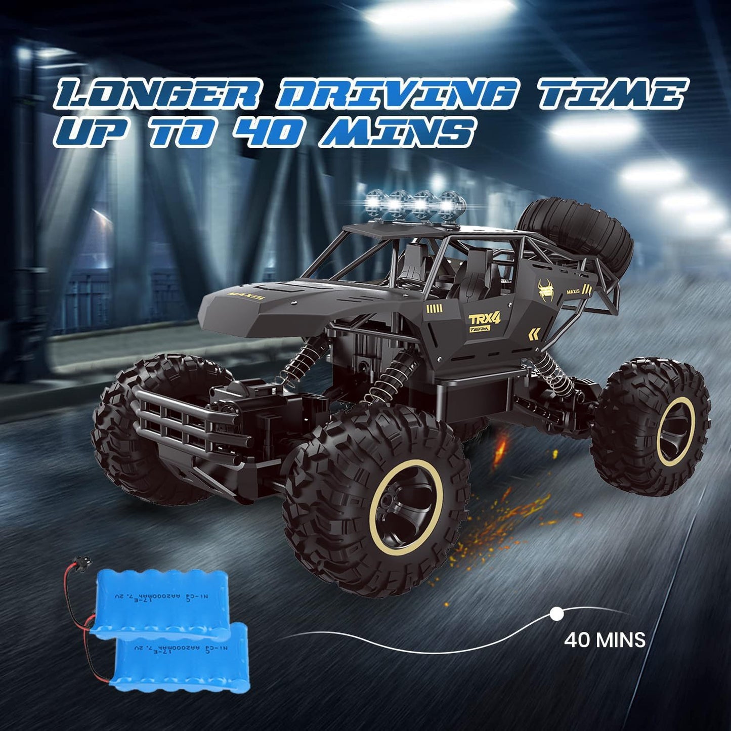 4DRC RC Car Rock Crawler 4WD Metal Shell Off-Road Truck with LED Headlights