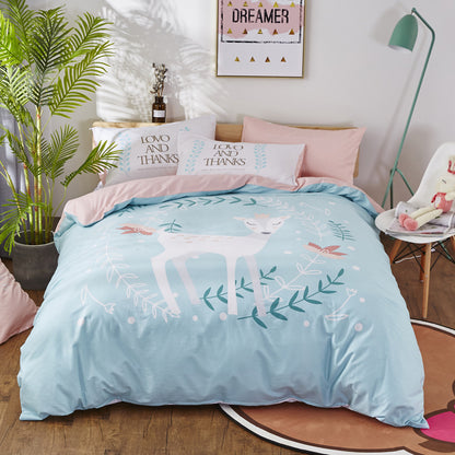 HOMCOM cotton cartoon bedding with colorful playful designs on soft, comfortable fabric for kids' bedroom decor