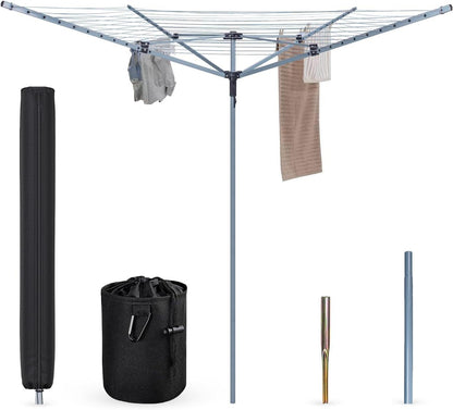 50M rotary airer dryer cover with metal spike, weather-resistant outdoor protective cover for clothes airer.