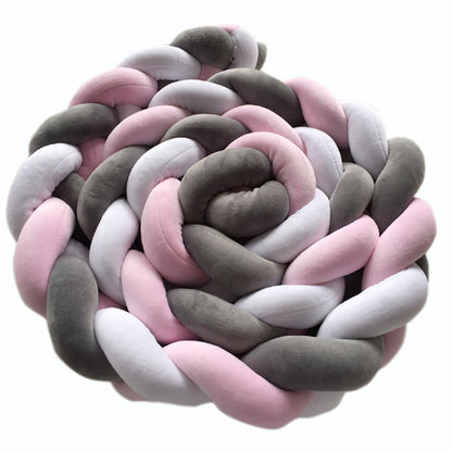 Knotted Plush Cushion Braided Cot & Crib Bumper