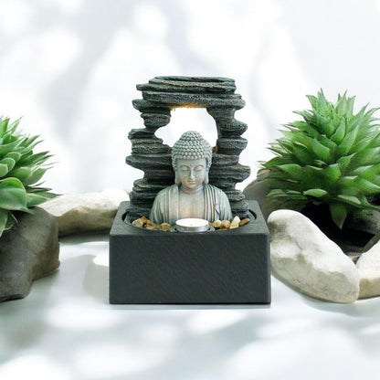 MSL 24cm fountain with flowing water feature, decorative design, and artistic details, perfect for garden or indoor decor.