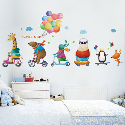 Self-adhesive cartoon kids room wallpaper by HOMCOM featuring colorful, playful design suitable for children's bedroom decor.