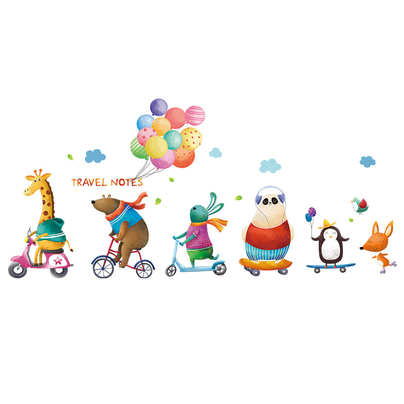 Colorful cartoon kids room wallpaper by HOMCOM, self-adhesive design with playful illustrations for children's bedroom decor.