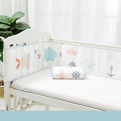 HOMCOM 3D sandwich mesh breathable baby anti-collision bed surround with mesh panels for safety and airflow.