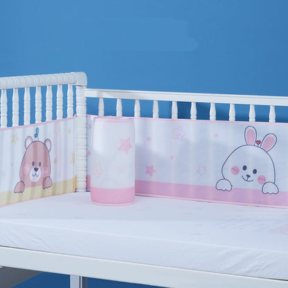 HOMCOM 3D mesh breathable baby bed surround with anti-collision design for added child safety in crib or bed.