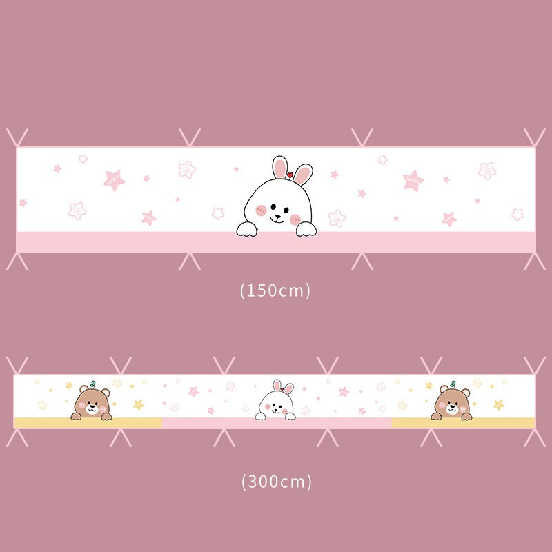 HOMCOM 3D sandwich mesh breathable baby bed surround with anti-collision protection for child safety in crib or bed.