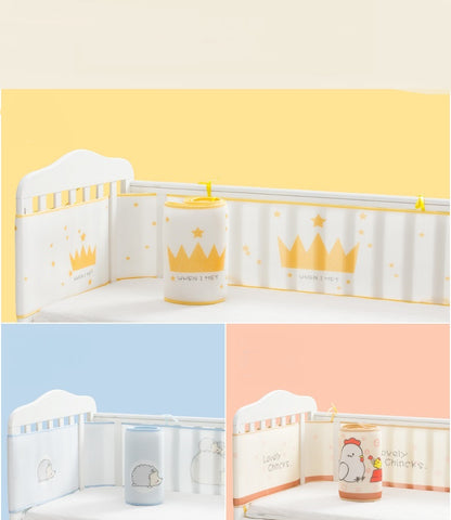 HOMCOM 3D sandwich mesh breathable baby bed surround with anti-collision design for child safety, mesh panels for visibility