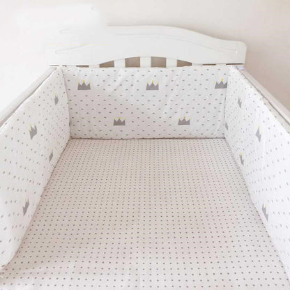 Children's bedding set with baby bed, one-piece design, pure cotton fabric, removable guardrail, and bed curtain by HOMCOM.