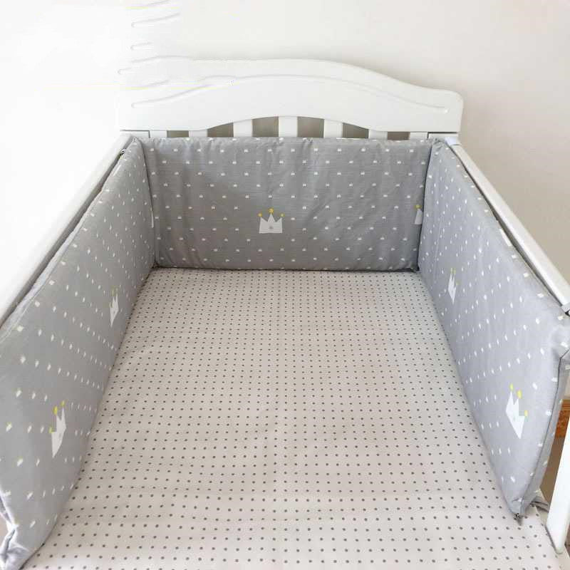 HOMCOM children's bedding set with baby bed, one-piece pure cotton design, removable washable anti-collision guardrail and bed curtain