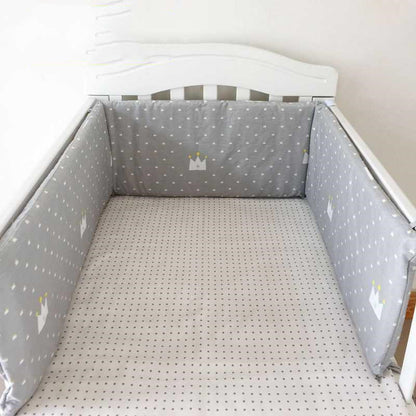 HOMCOM children's bedding set with baby bed, one-piece pure cotton design, removable washable anti-collision guardrail and bed curtain