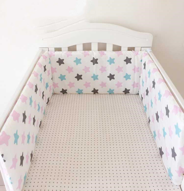 HOMCOM children's bedding set with baby bed, one-piece pure cotton design, removable washable anti-collision guardrail, bed curtain
