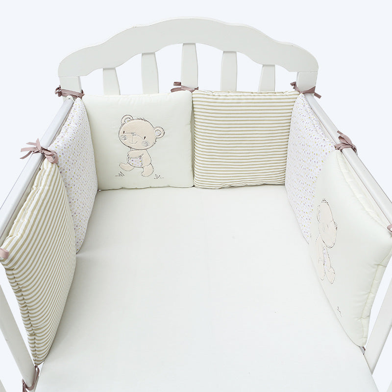 HOMCOM baby bedding set with colorful surrounding bed for children, featuring multiple style options, soft fabric and cozy design.