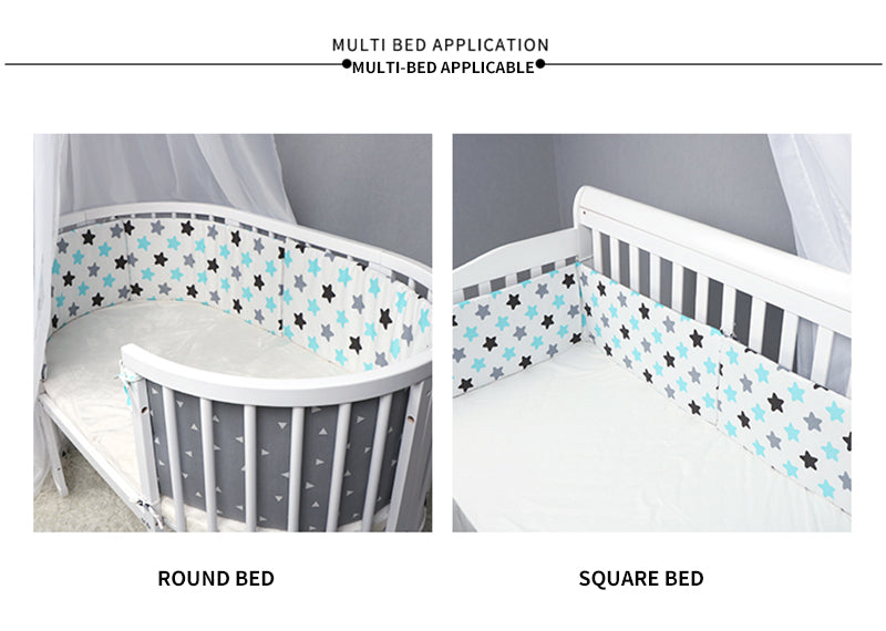 HOMCOM baby bed bumper cushion around crib, thick one-piece crib bumper for added safety and comfort in nursery.