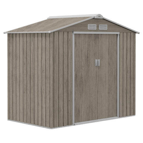 7×4ft Metal Garden Storage Shed – Vented Outdoor Storage with Floor Kit