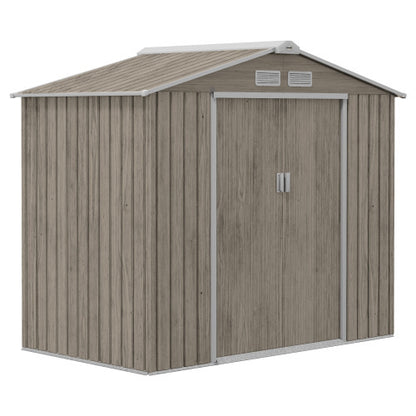 7×4ft Metal Garden Storage Shed – Vented Outdoor Storage with Floor Kit