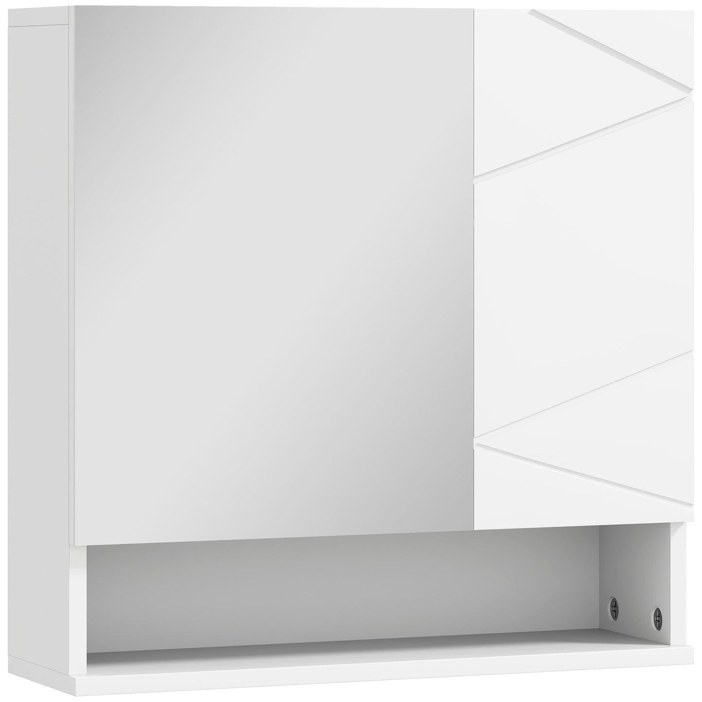 HOMCOM Kleankin wall-mounted bathroom storage cupboard in white with five compartments and a sleek design.