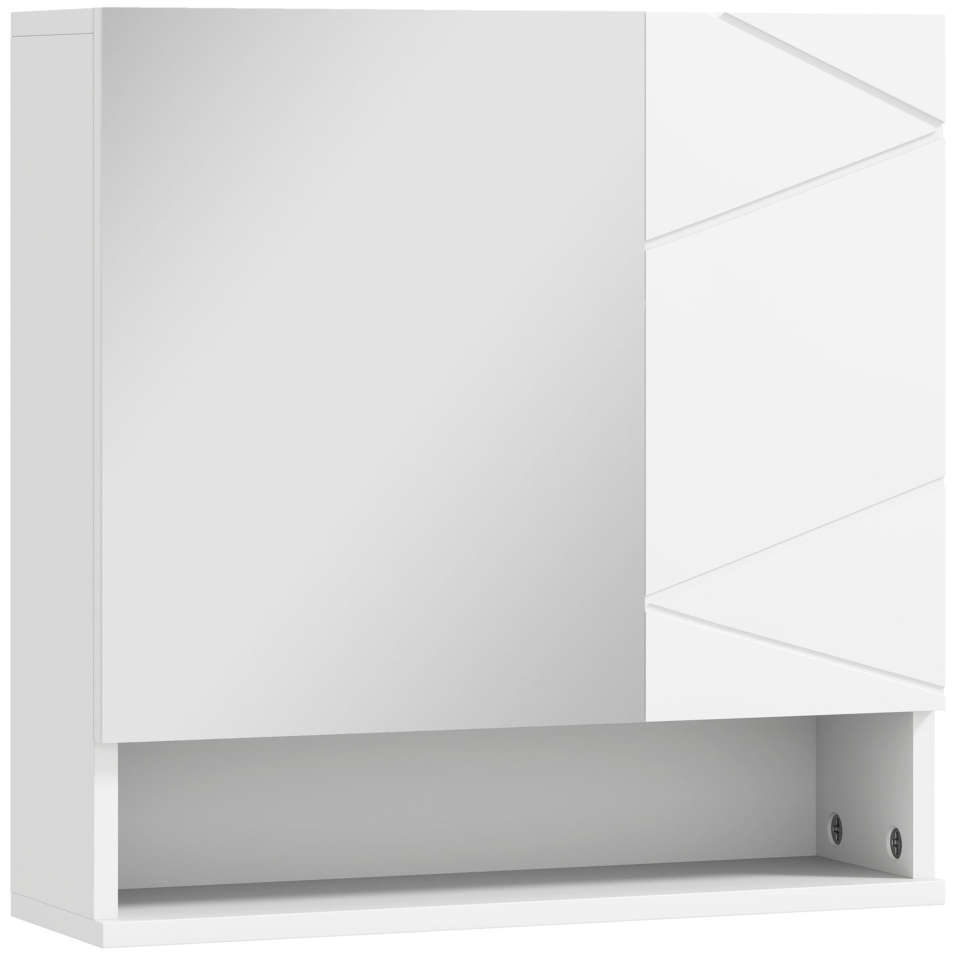HOMCOM Kleankin wall-mounted bathroom storage cupboard in white with five compartments and a sleek design.