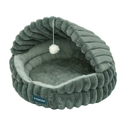 Large HOMCOM cat nest warm pet bed with soft, cozy interior and enclosed design for comfort and security.