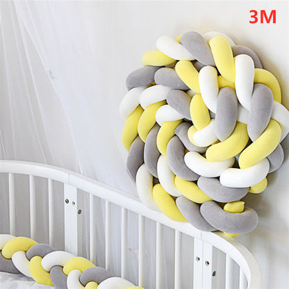 Knotted Plush Cushion Braided Cot & Crib Bumper