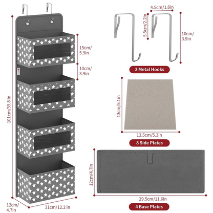 4TIER GREY HANGING ORGANISER