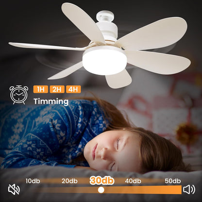 HOMCOM modern LED ceiling fan with light, dimmable, E27 socket, 30W, suitable for bedroom and living room, featuring five blades