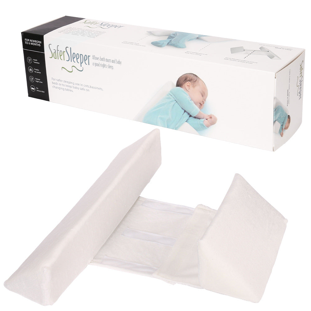 Baby side sleeping pillow by eprolo with anti-head deviation support, soft fabric, and ergonomic design for safe infant sleep.