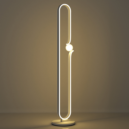 Dimmable LED Floor Lamp with Glass Night Light, Foot Switch, White