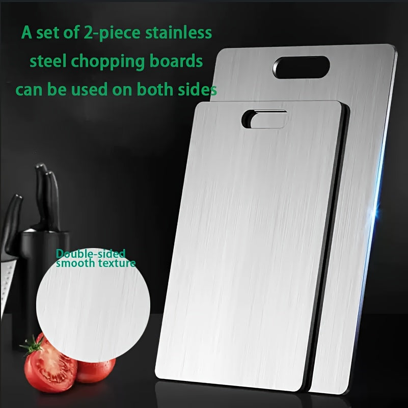 HOMCOM premium titanium steel double-sided chopping board with hygienic surface for meat, fruit, and vegetables in various sizes