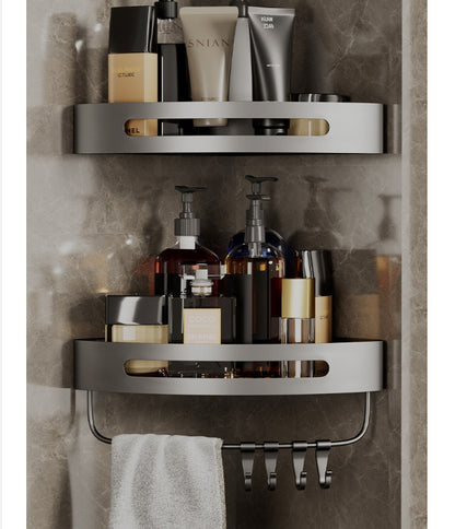 Bathroom Triangle Wall Shelf – Perforated Hanging Storage Rack