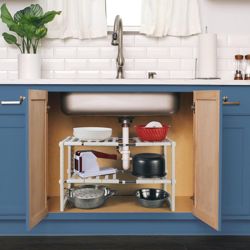 Under Sink Caddy Rack – Expandable Kitchen & Bathroom Storage Organiser