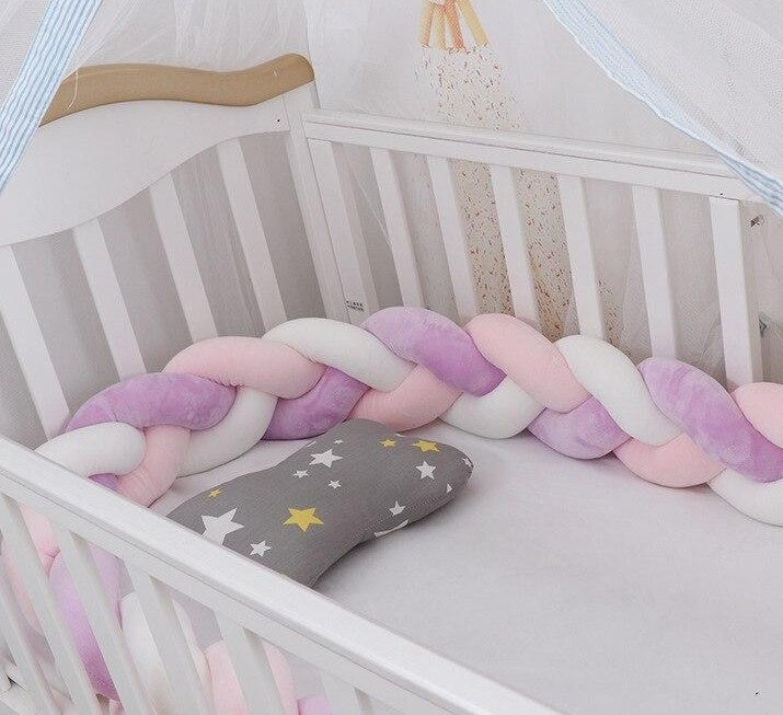 Knotted Plush Cushion Braided Cot & Crib Bumper