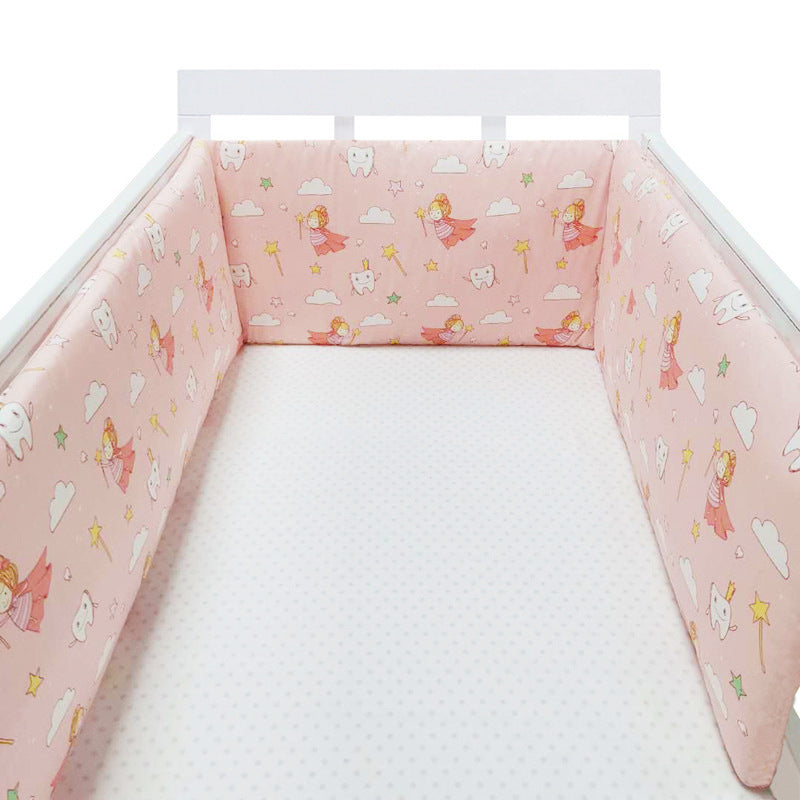Eprolo baby bed rail guard with anti-fall cotton fence, soft mesh safety barrier for crib protection