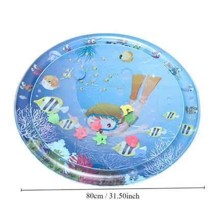 Eprolo baby inflatable water play mat with ocean-themed crawling toys, featuring colorful aquatic animals and soft, waterproof surface
